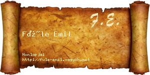 Füle Emil névjegykártya