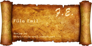 Füle Emil névjegykártya