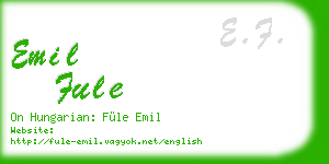 emil fule business card