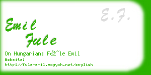 emil fule business card